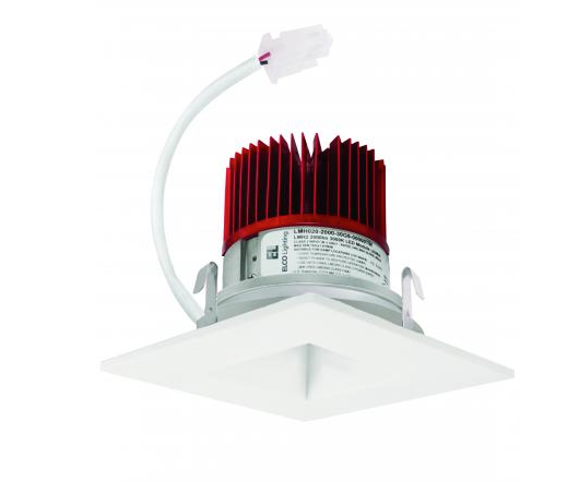 Elco Lighting E417C1630W2 4 Inches Square on Square Reflector, Color Temperature 3000K, All White Finish