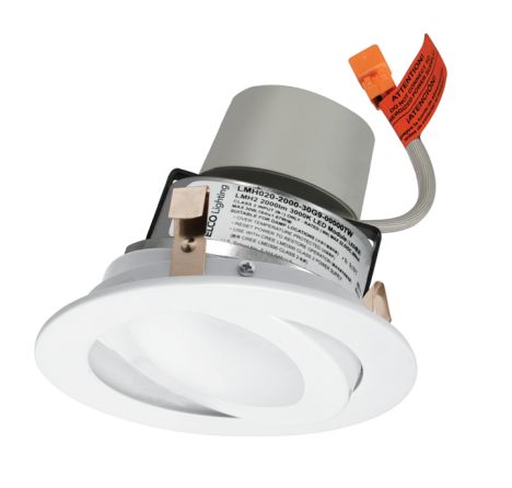 Elco Lighting E418R0830W 4 Inches LED Module & Driver with Adjustable Trim, Color Temperature 3000K, All White Finish