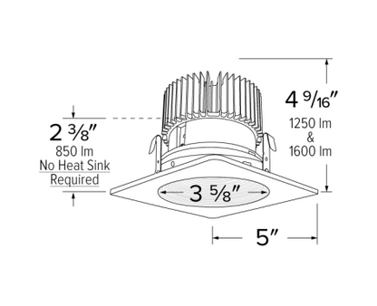 Elco Lighting E424C1230W2 4 Inches LED Light Engine with Square Baffle Trim, Color Temperature 3000K, All White Finish