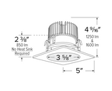 Elco Lighting E424C1235W2 4 Inches LED Light Engine with Square Baffle Trim, Color Temperature 3500K, All White Finish