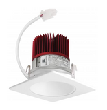 Elco Lighting E424C1235W2 4 Inches LED Light Engine with Square Baffle Trim, Color Temperature 3500K, All White Finish