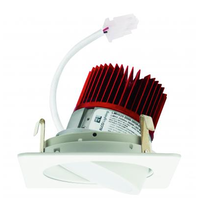 Elco Lighting E428C1630W2 4 Inches Square Adjustable Light Engine, Color Temperature 3000K, All White Finish
