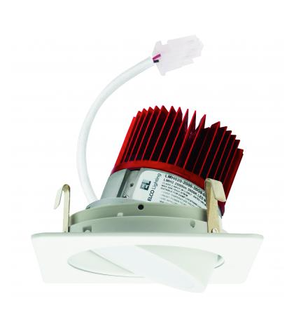 Elco Lighting E428C1635W2 4 Inches Square Adjustable Light Engine, Color Temperature 3500K, All White Finish