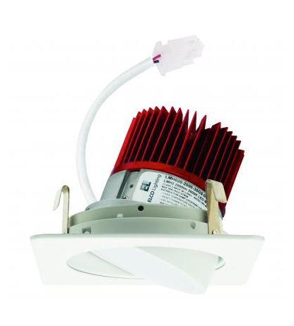 Elco Lighting E428C1640W2 4 Inches Square Adjustable Light Engine, Color Temperature 4000K, All White Finish