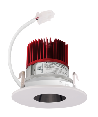 Elco Lighting E429C1627B2 4 Inches LED Light Engine with Pinhole Trim, Color Temperature 2700K, Black w/White Ring Finish