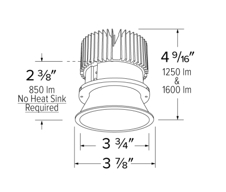 Elco Lighting E430C0827B2 4 Inches LED Light Engine with Trimless Reflector, Color Temperature 2700K, All Black Finish