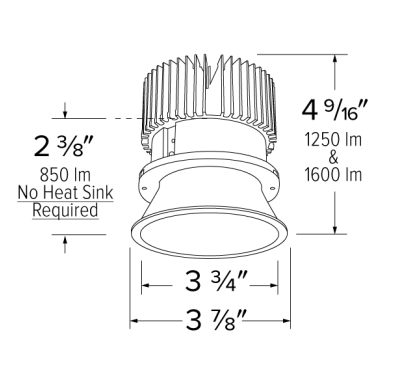 Elco Lighting E430C0830W2 4 Inches LED Light Engine with Trimless Reflector, Color Temperature 3000K, All White Finish