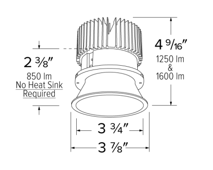 Elco Lighting E430C0850W2 4 Inches LED Light Engine with Trimless Reflector, Color Temperature 5000K, All White Finish