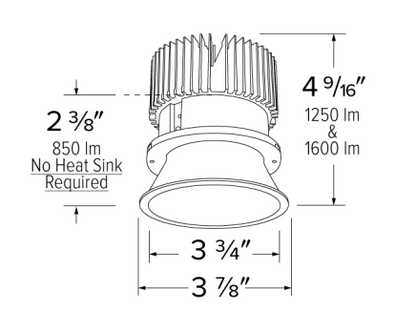 Elco Lighting E430C0850W2 4 Inches LED Light Engine with Trimless Reflector, Color Temperature 5000K, All White Finish