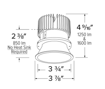 Elco Lighting E430C1227BZ2 4 Inches LED Light Engine with Trimless Reflector, Color Temperature 2700K, All Bronze Finish (Gen 2)