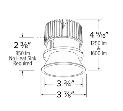 Elco Lighting E430C1230W2 4 Inches LED Light Engine with Trimless Reflector, Color Temperature 3000K, All White Finish
