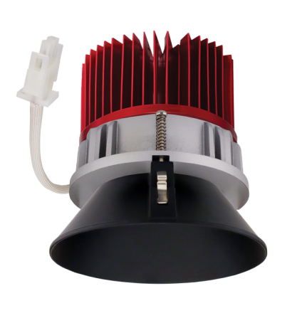 Elco Lighting E430C12SDB 4 Inches LED Light Engine with Trimless Reflector, Color Temperature SunsetK, All Black Finish