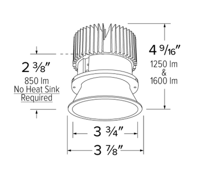 Elco Lighting E430C12SDW 4 Inches LED Light Engine with Trimless Reflector, Color Temperature SunsetK, All White Finish