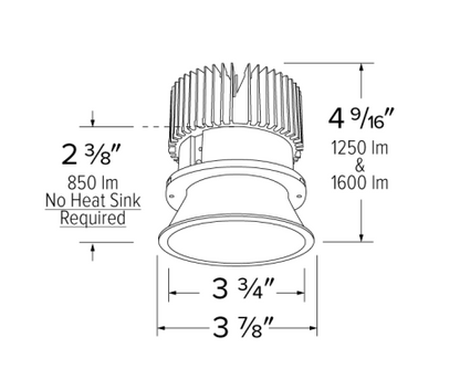 Elco Lighting E430C1630W2 4 Inches LED Light Engine with Trimless Reflector, Color Temperature 3000K, All White Finish