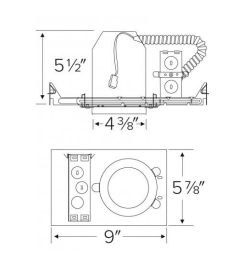 Elco Lighting E4LC08ICA2 4 Inches Cedar System New Construction IC Airtight Housing w/Driver, Voltage 120V, Dimming Triac/ELV