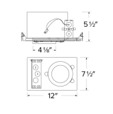 Elco Lighting E4LC12ICA2 4 Inches Cedar System New Construction IC Airtight Housing w/Driver, Voltage 120V, Dimming Triac/ELV