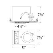Elco Lighting E4LC16ICA2 4 Inches Cedar System New Construction IC Airtight Housing w/Driver, Voltage 120V, Dimming Triac/ELV