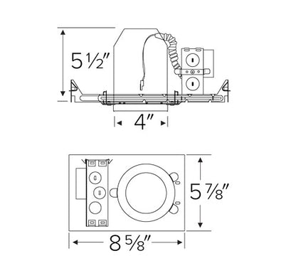 ELCO Lighting E4LK87ICA 11.8W 4″ Recessed New Construction Housing for Architectural Koto™ LED Engine
