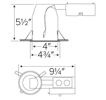 ELCO Lighting E4LK87RICA 11.8W 4″ Recessed Remodel Housing for Architectural Koto LED Engine 120V