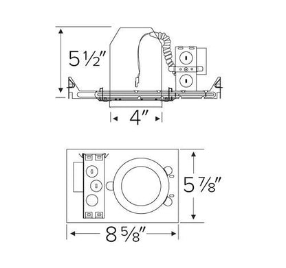 ELCO Lighting E4LK88ICAD 11.8W 4" Recessed New Construction Housing for Architectural Koto LED Engine