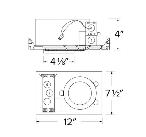 ELCO Lighting E4LK98ICA 10.5W 3″ Recessed New Construction Housing for Architectural Koto™ LED Engine