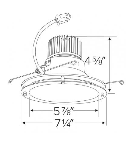 Elco Lighting E612C2030W2 6 Inches LED Light Engine with Drop Glass Trim, Color Temperature 3000K, All White Finish