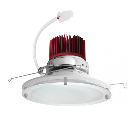 Elco Lighting E612C0830C2 6 Inches LED Light Engine with Drop Glass Trim, Color Temperature 3000K, Chrome w/White Ring Finish