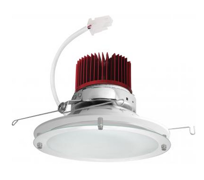 Elco Lighting E612C0830C2 6 Inches LED Light Engine with Drop Glass Trim, Color Temperature 3000K, Chrome w/White Ring Finish