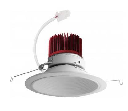 Elco Lighting E614C2040W2 6 Inches LED Light Engine with Baffle Trim, Color Temperature 4000K, All White Finish