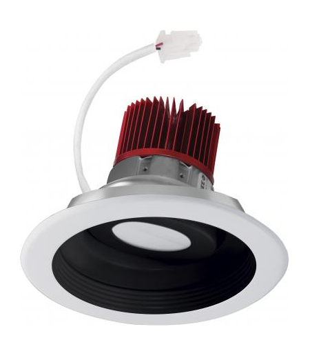 Elco Lighting E616C2040B2 6 Inches LED Light Engine with Adjustable Baffle Trim, Color Temperature 4000K, Black w/White Ring Finish