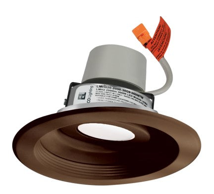 ELCO Lighting E616R1240BZ 6 Inch Round Adjustable Baffle Trim with LED Module & Driver, Lumens 1250lm, Color Temperature 4000K, All Bronze Finish