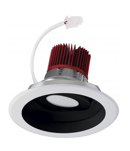 Elco Lighting E617C1235B2 6 Inches LED Light Engine with Adjustable Reflector Trim, Color Temperature 3500K, Black w/White Ring Finish