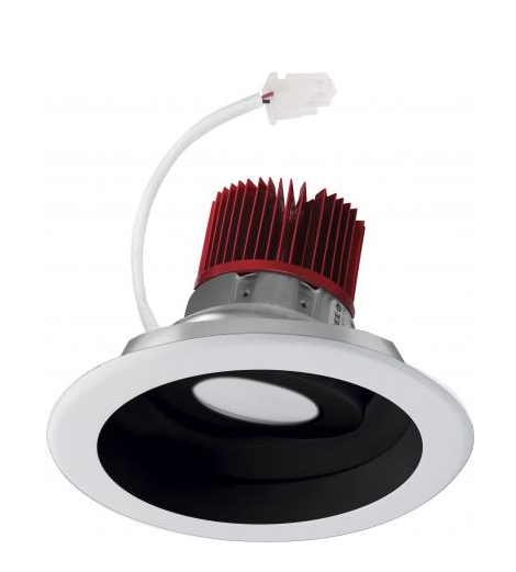 Elco Lighting E617C1630B 6 Inches LED Light Engine with Adjustable Reflector Trim, Color Temperature 3000K, Black w/White Trim Finish