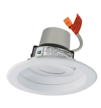 ELCO Lighting E617R1230W 6 Inches Round Adjustable Reflector Trim with LED Module & Driver Watt 15.7W, Lumens 1250lm, Color Temperature 3000K All White Finish