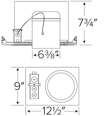 Elco Lighting E6FH12ICAD2 6 Inch Cedar System New Construction 2-Hour Fire Rated Housing w/Driver 120/277V Voltage, 1250 lm Lumens