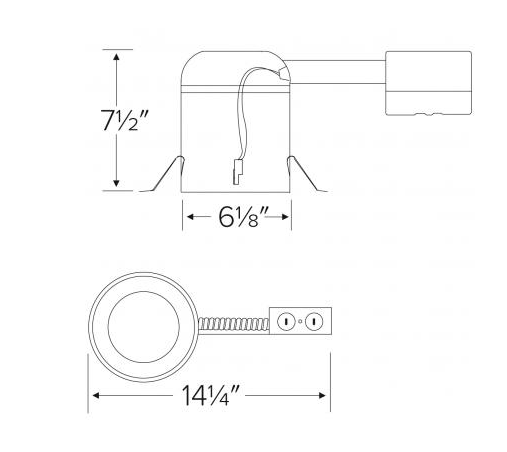 Elco Lighting E6LRC08ICAD2 6 Inches Cedar System Remodel IC Airtight Housing w/Driver, Voltage 120/277V, Dimming Triac/ELV/0-10V