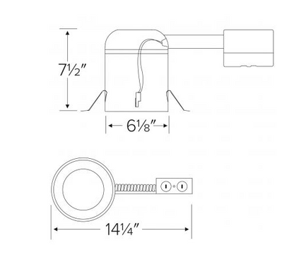 Elco Lighting E6LRC08ICAD2 6 Inches Cedar System Remodel IC Airtight Housing w/Driver, Voltage 120/277V, Dimming Triac/ELV/0-10V