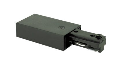 Elco Lighting EC801B Live End Connector for 2 Circuit Track Accessory, All Black Finish