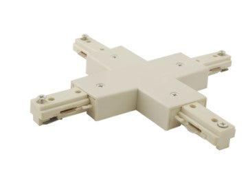 Elco Lighting EC806W "X" Connector for 2 Circuit Track Accessory, All White Finish