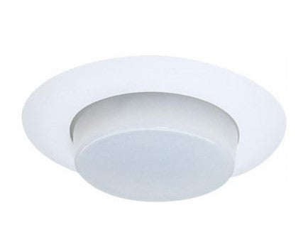 ELCO Lighting EL116W 6 Inches Shower Trim with Reflector and Drop Opal Lens White Finish