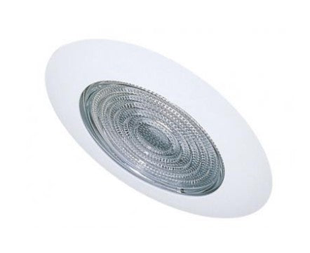 ELCO Lighting EL13W 6 Inches Sloped Shower Trim with Fresnel Lens White Finish