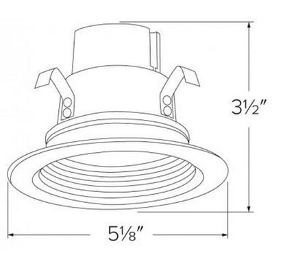 ELCO Lighting EL14030W 10W 4 Inch LED Bi-Pin Retrofit Insert Baffle Trims White Finish 3000K