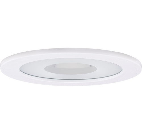 ELCO Lighting EL1415SH 4" Shower Trim with Clear Reflector and Frosted Glass Pinhole Trim White Lexan