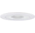 4" white shower trim with clear reflector and frosted glass pinhole, recessed lighting fixture.