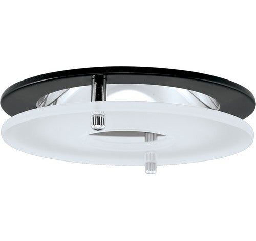 ELCO Lighting EL1426B 4" Chrome Reflector with Suspended Frosted Glass Trim Black Ring