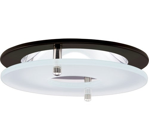 ELCO Lighting EL1426BZ 4" Chrome Reflector with Suspended Frosted Glass Trim Bronze Ring