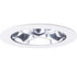 4" chrome cross blade reflector trim by ELCO Lighting, round white edge, reflective interior.
