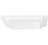 White 4" square baffle trim for recessed lighting with flush design and textured inner surface.
