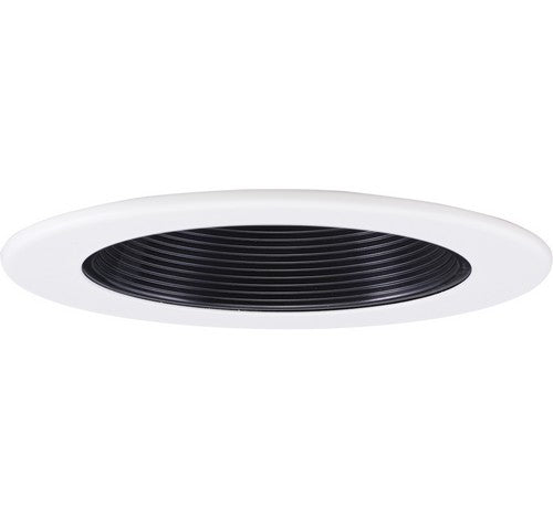 ELCO Lighting EL1493B 4" Adjustable Step Baffle Trim Black with White Ring