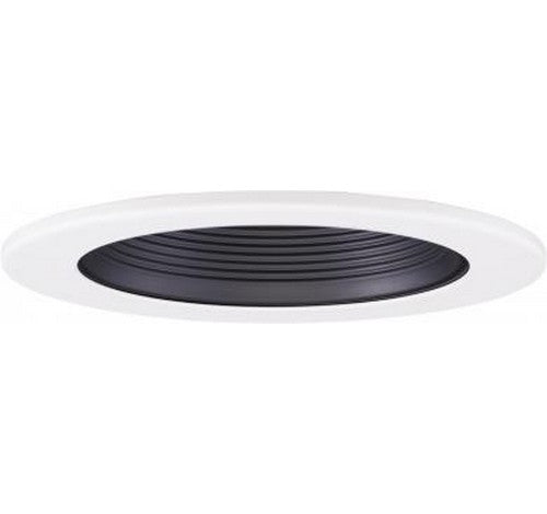 ELCO Lighting EL1493MB 4" Adjustable Metal Step Baffle Trim Black with White Ring